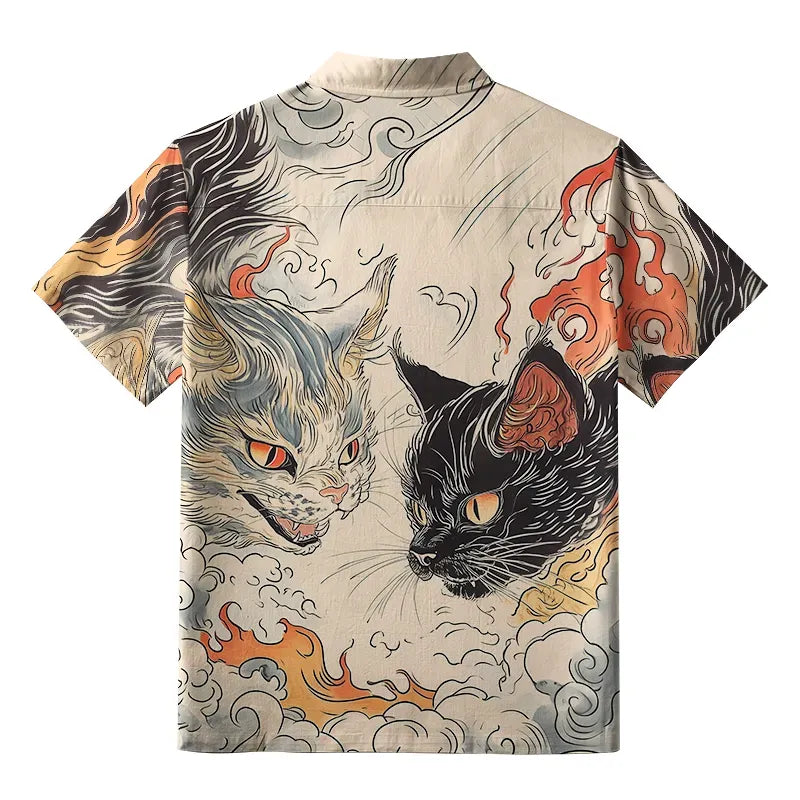 Japanese unisex button up shirt for summer