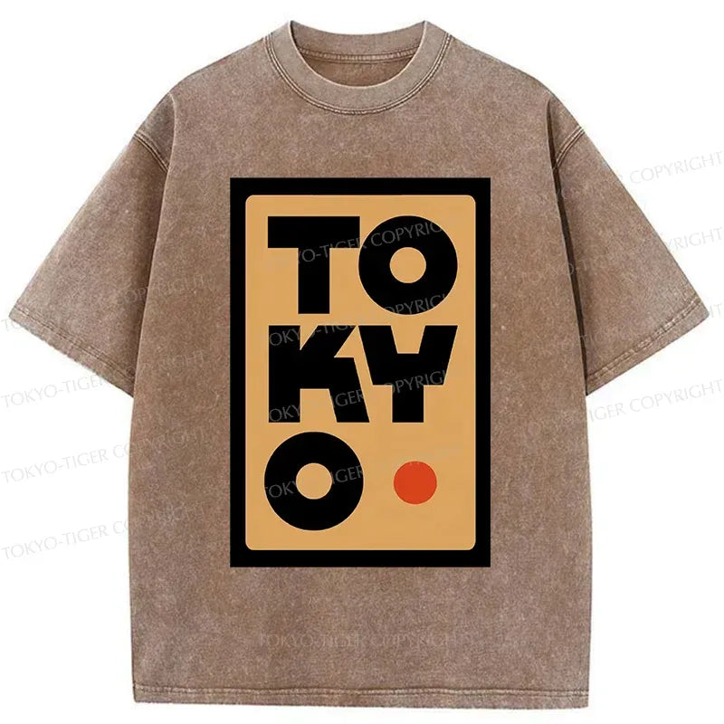 Kyoto-Lion Tokyo Pattern Washed T-Shirt