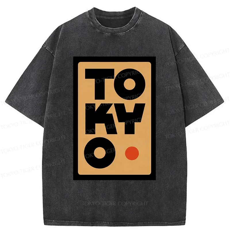 Kyoto-Lion Tokyo Pattern Washed T-Shirt