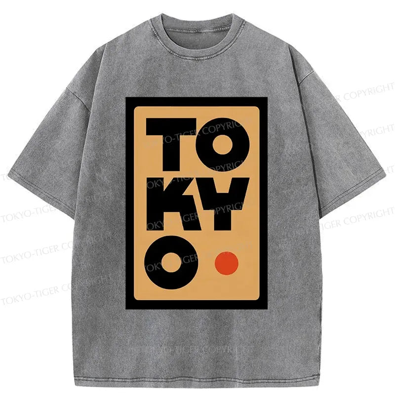 Kyoto-Lion Tokyo Pattern Washed T-Shirt