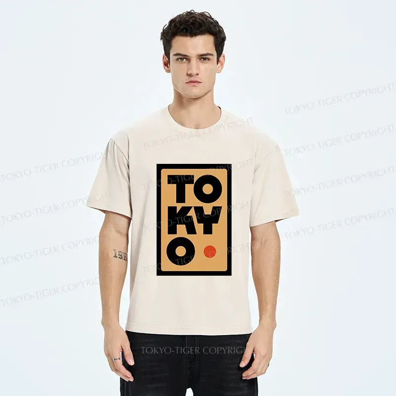 Kyoto-Lion Tokyo Pattern Washed T-Shirt