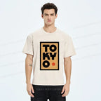 Kyoto-Lion Tokyo Pattern Washed T-Shirt