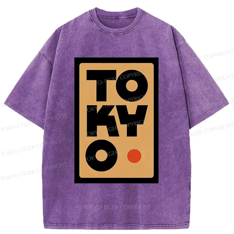 Kyoto-Lion Tokyo Pattern Washed T-Shirt