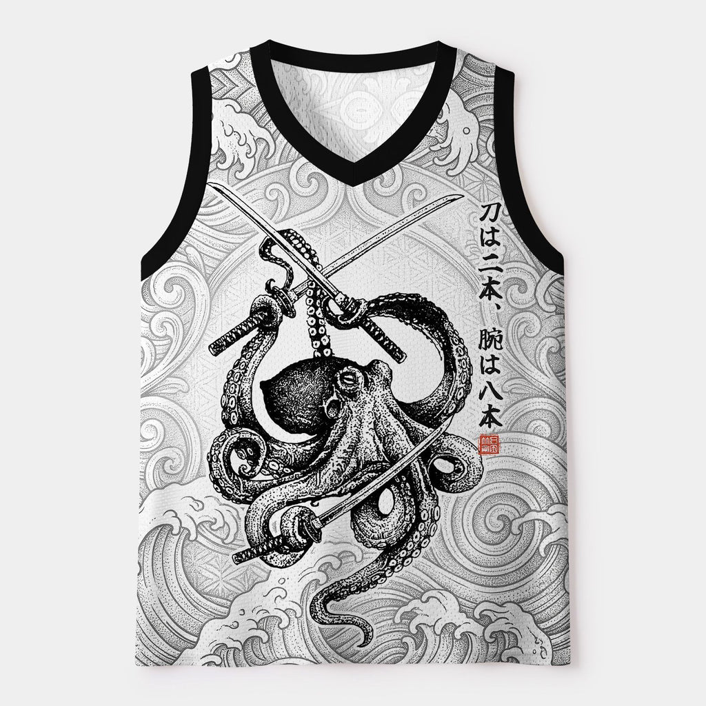 Kyoto-Lion Samurai Octopus Warrior Mesh Tank Top