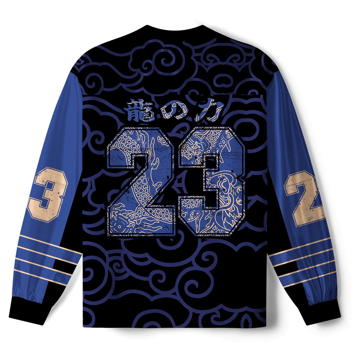 Kyoto-Lion Oriental Cloud Dragon Paneled Long Sleeve Jersey