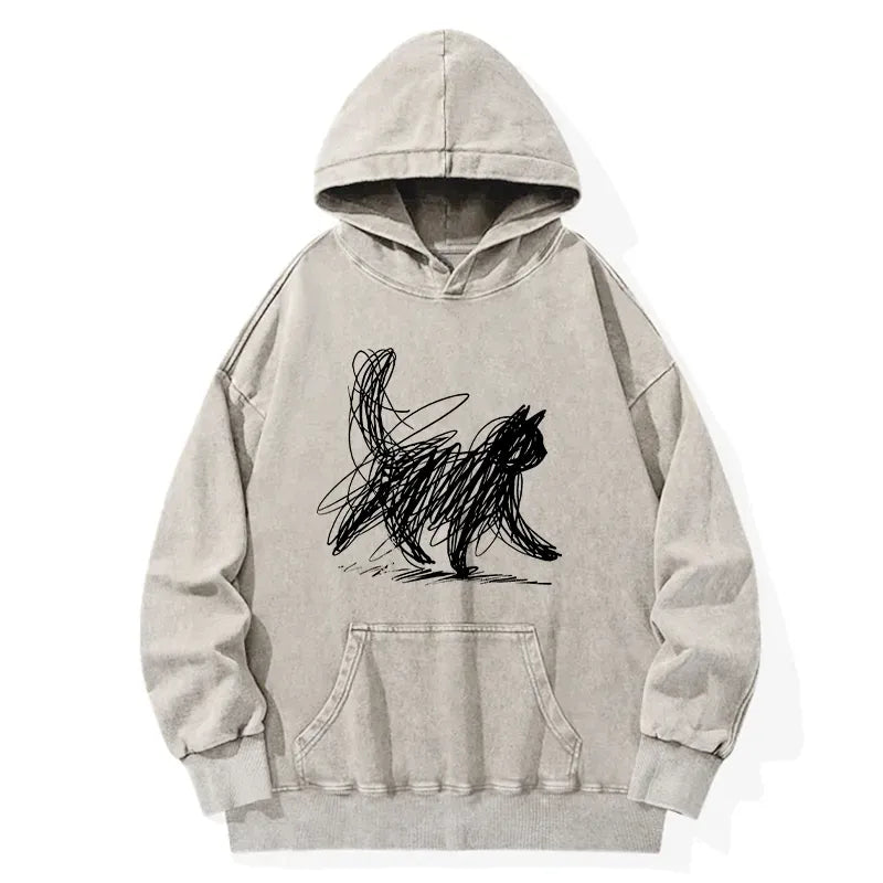 Ukiyo-e cat hoodie for daily wear