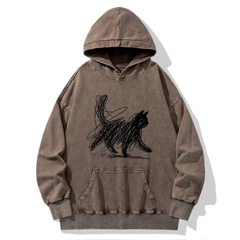 Washed cat hoodie on sale