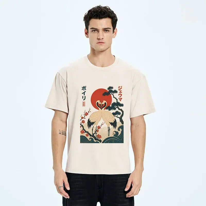vintage ukiyo-e t-shirt for daily wear