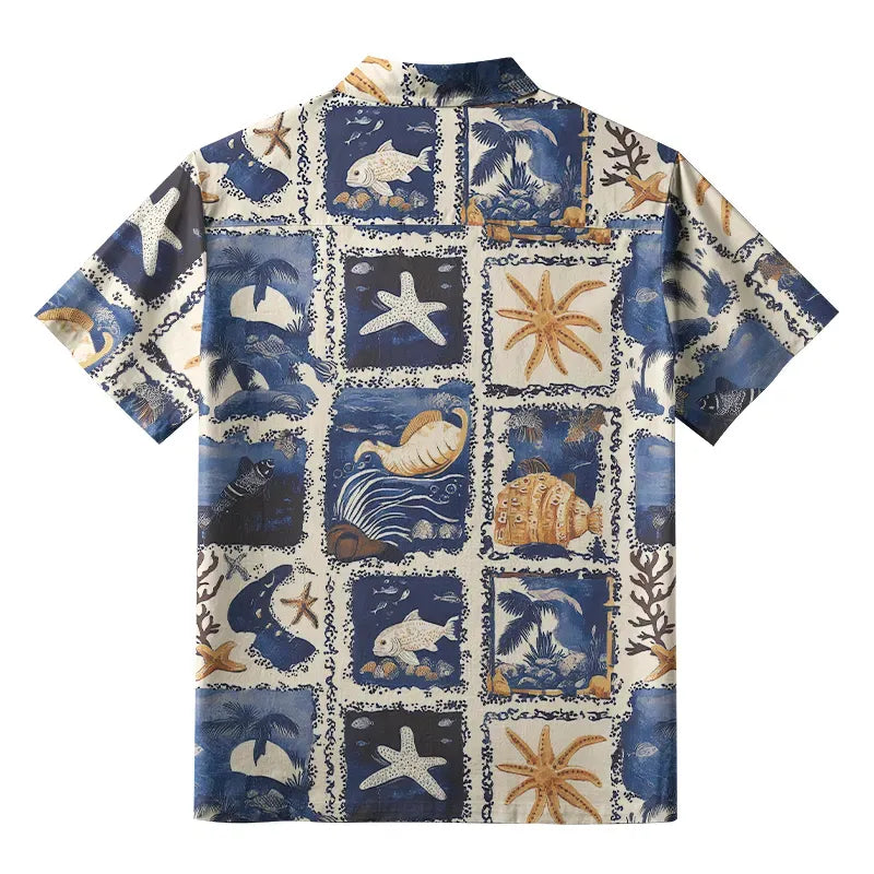 Ukiyo-e style button-up shirt on sale