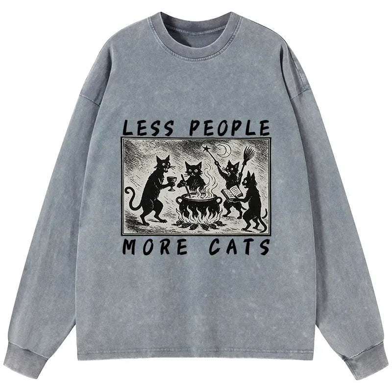 Kyoto-Lion Cat Sacrifice Ceremony Washed Long Sleeve T-Shirt