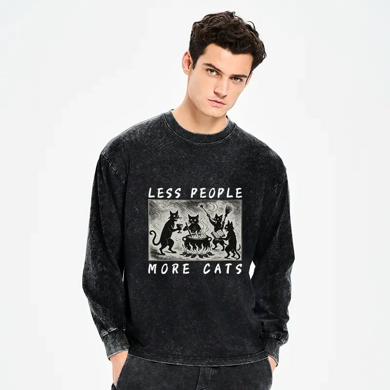 Kyoto-Lion Cat Sacrifice Ceremony Washed Long Sleeve T-Shirt