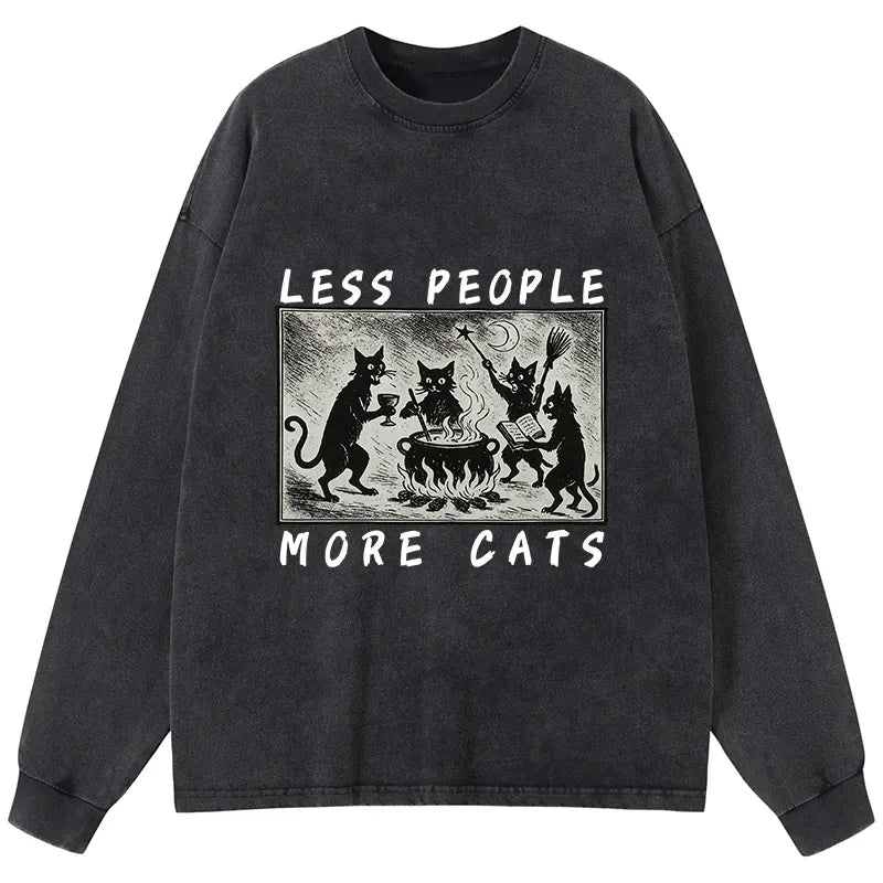 Kyoto-Lion Cat Sacrifice Ceremony Washed Long Sleeve T-Shirt