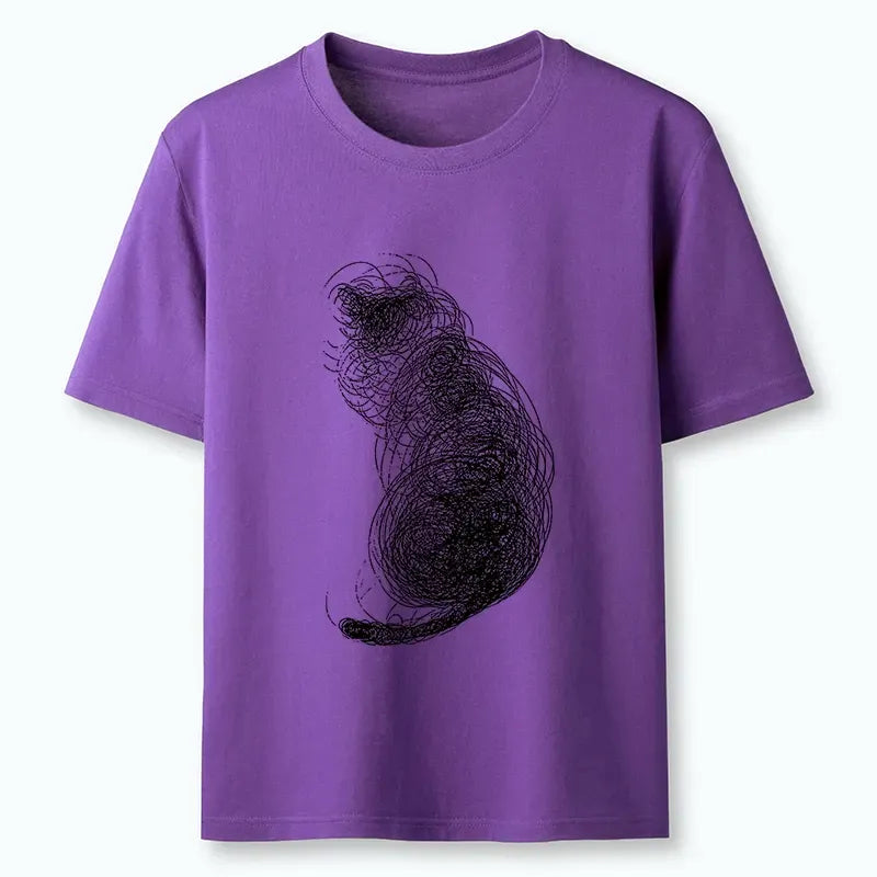 Kyoto-Lion Chaotic Line Art Of A Curled Cat Classic T-Shirt