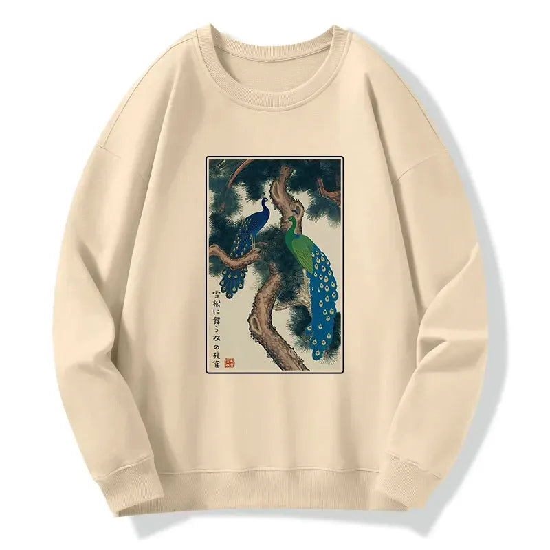 japanese peacock sweatshirt on sale