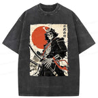 Kyoto-Lion Mighty General Skeleton Japan Bonsai Washed T-Shirt