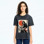 Kyoto-Lion Mighty General Skeleton Japan Bonsai Washed T-Shirt