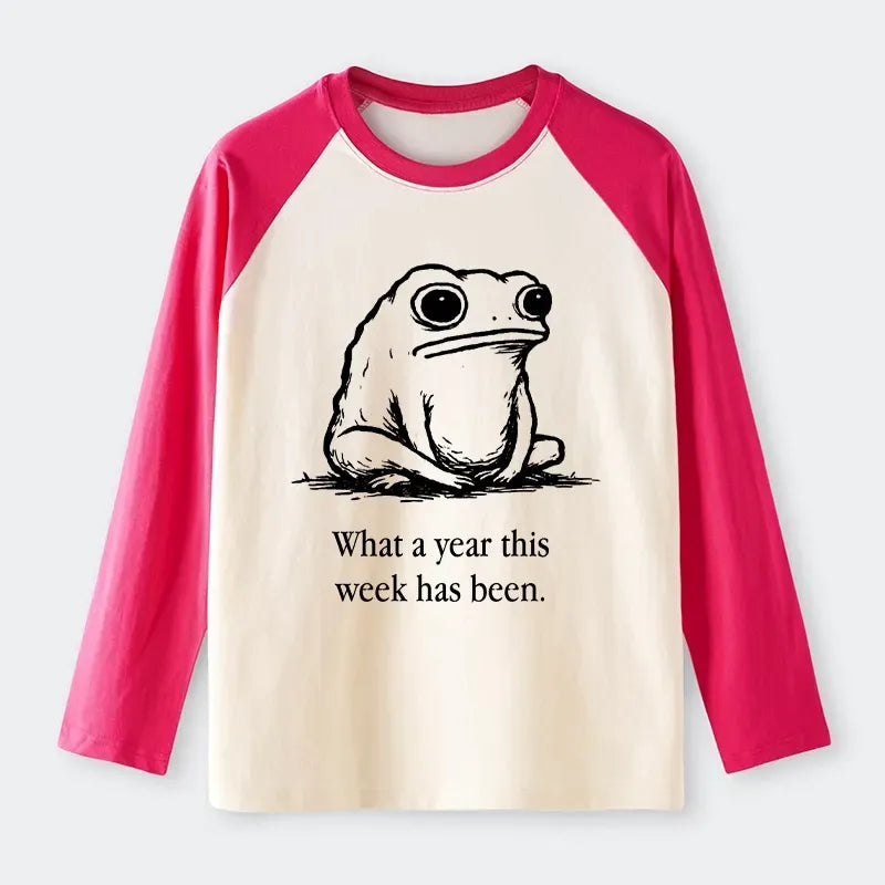Kyoto-Lion This Week Feels Like A Whole Year Raglan Long Sleeve T-shirt