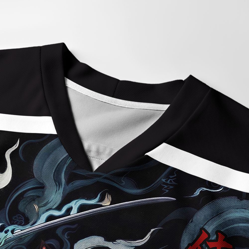 Kyoto-Lion Shadow Samurai Cat Long-Sleeve Hockey Jersey