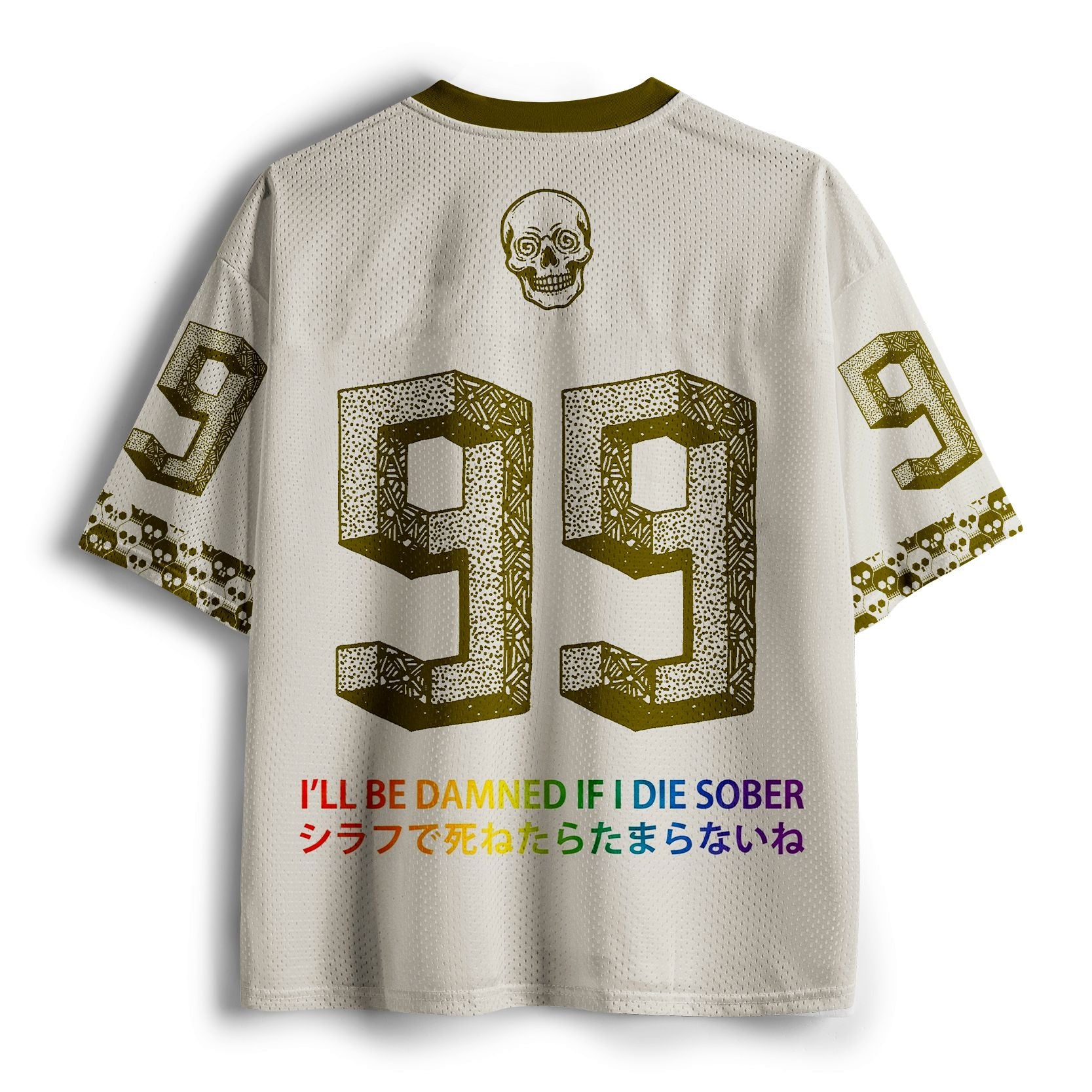 Kyoto-Lion Funny Skull£ºI'll Be Danned If I Die Sober Mesh Jersey