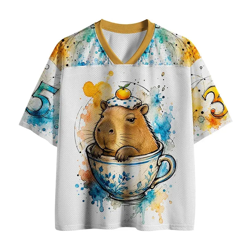 Kyoto-Lion Capybara In A Teacup Mesh Jersey