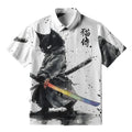 Kyoto-Lion Cat Holding A Rainbow Sword Button-up Shirt