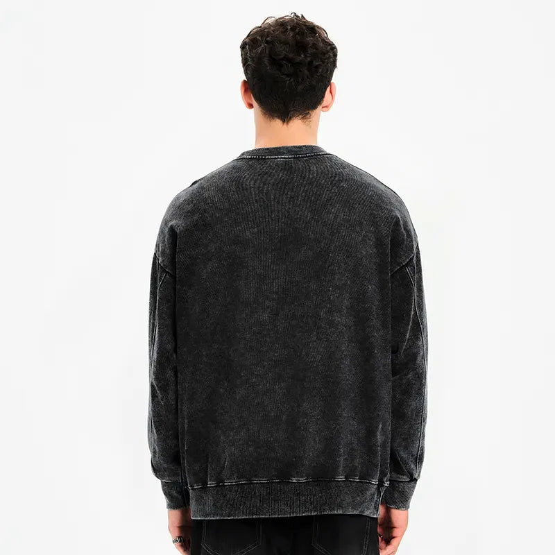 Japanese washed sweatshirt for daily wear