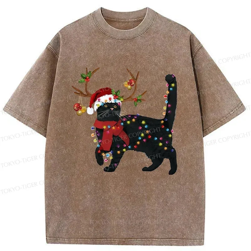 Christmas Black Cat T-Shirt Best Seller