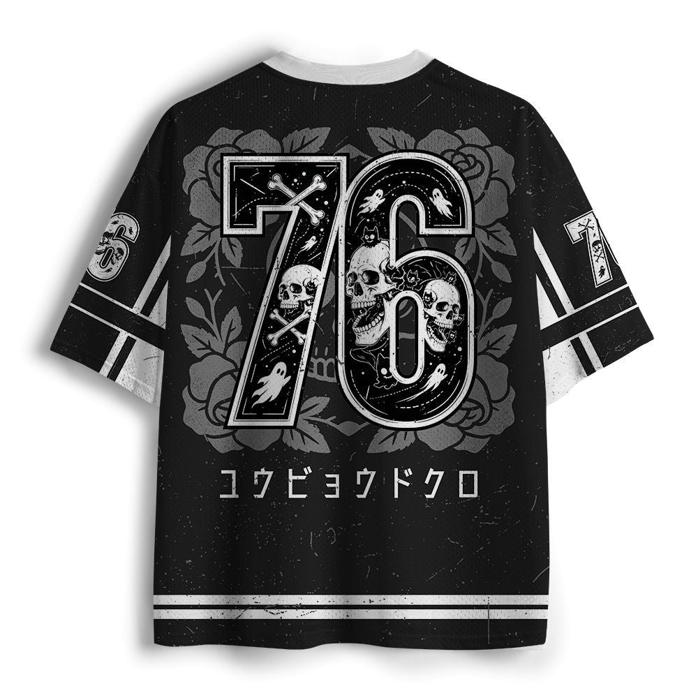 Japanese Ghost Skull Mesh Jersey Trendy