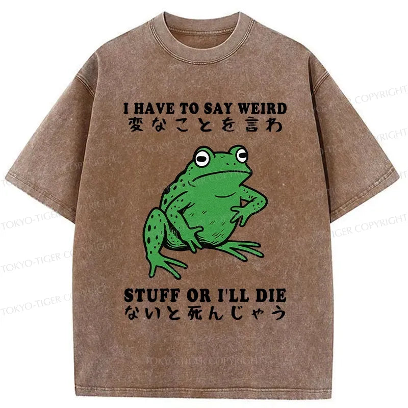 funny frog washed t-shirt for daily wear