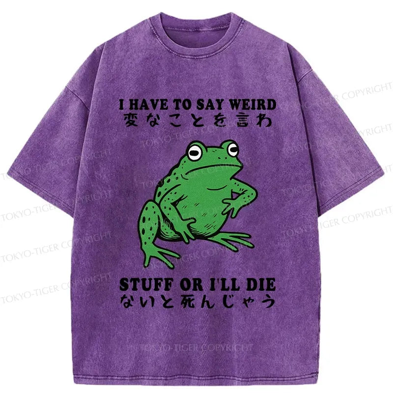 japanese retro weird frog t-shirt for streetwear