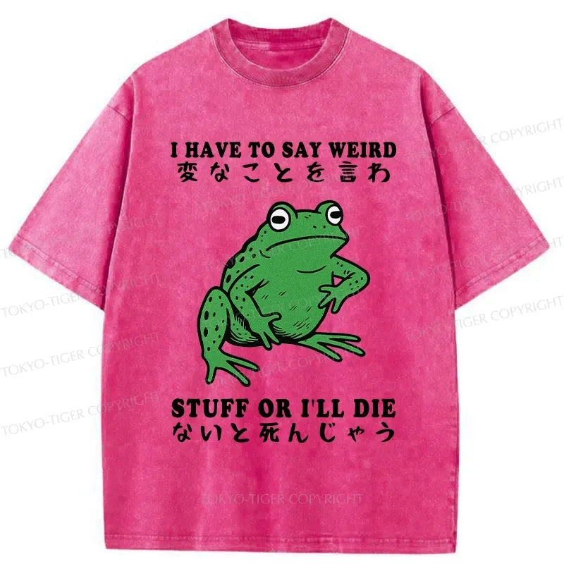 funny frog washed t-shirt for daily wear