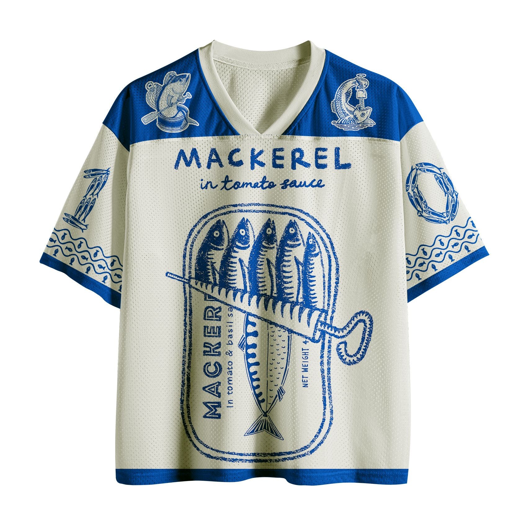 Mackerel Tomato Sauce Mesh Jersey Gift Idea
