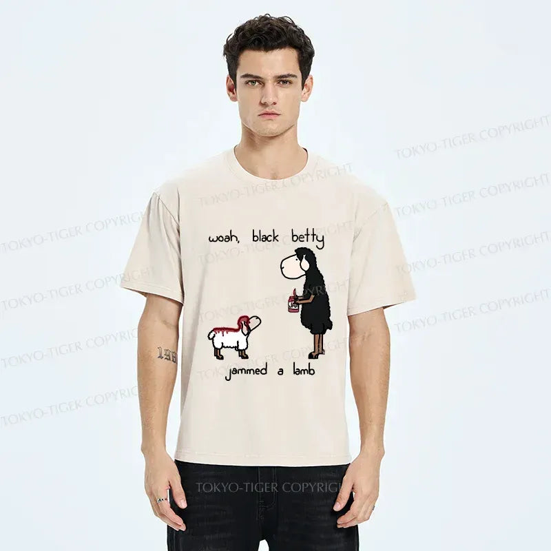 Kyoto-Lion Spread Jam On The Lamb Washed T-Shirt