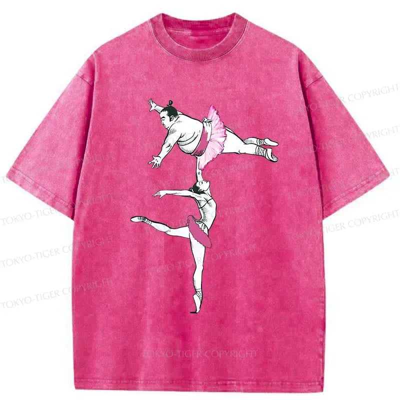 Kyoto-Lion Elegant Sumo Wrestler Washed T-Shirt