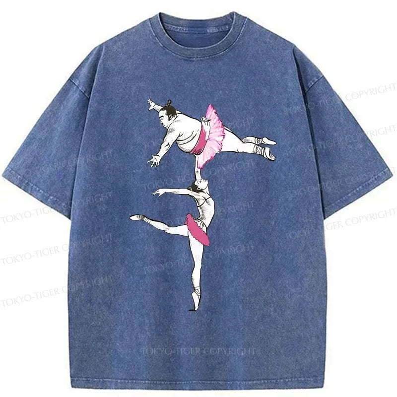 Kyoto-Lion Elegant Sumo Wrestler Washed T-Shirt