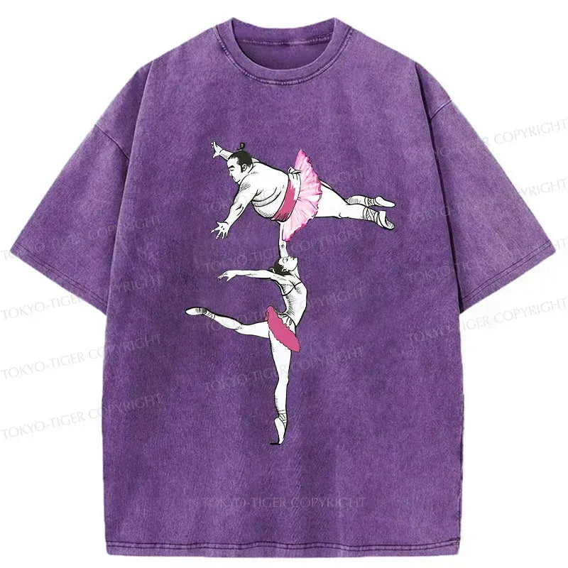 Kyoto-Lion Elegant Sumo Wrestler Washed T-Shirt