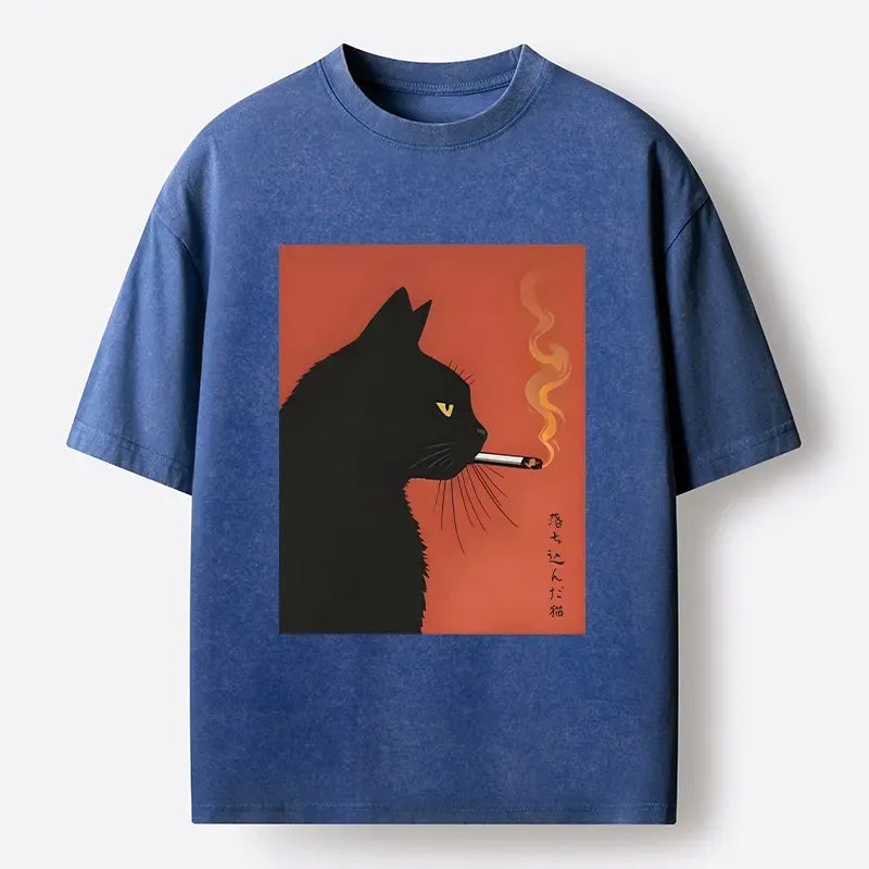 Black Cat Cigarette Streetwear Tee