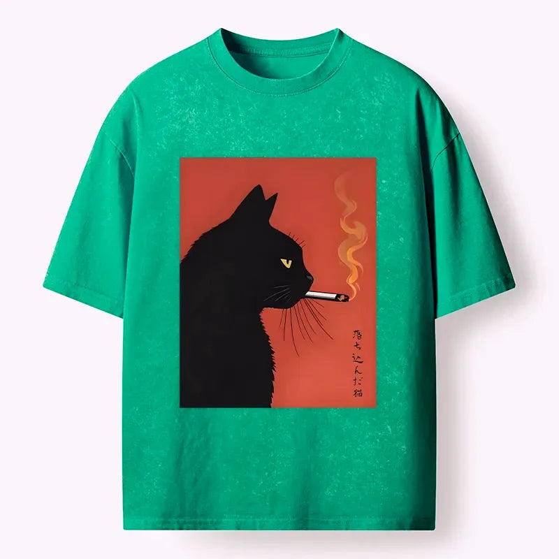 Black Cat Cigarette Streetwear Tee