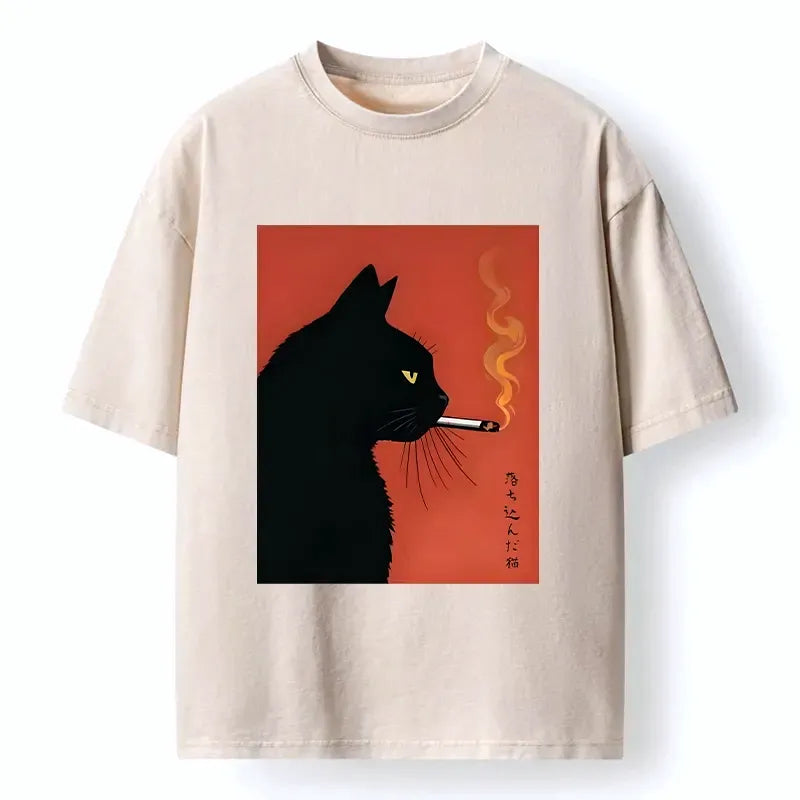 Black Cat Cigarette Streetwear Tee