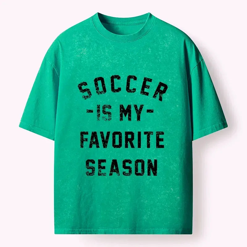 Kyoto-Lion Cool Football Text For Sports Fans Washed T-Shirt