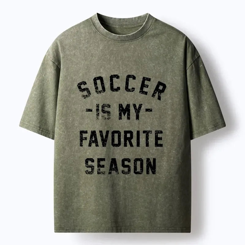 Kyoto-Lion Cool Football Text For Sports Fans Washed T-Shirt