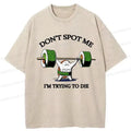 Kyoto-Lion Funny Sushi Weightlifting Fitness Washed T-Shirt