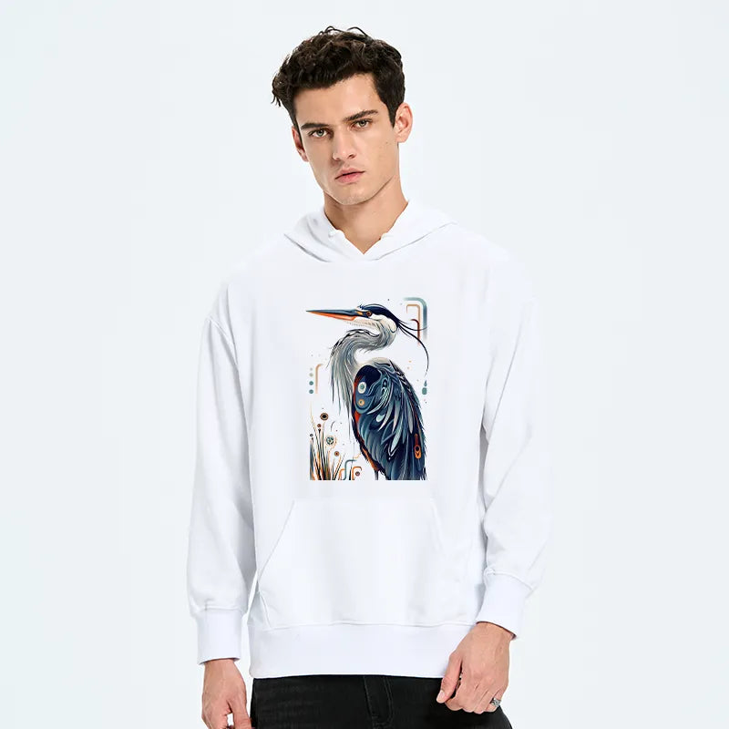 Kyoto-Lion Stylish Blue Heron Classic Hoodie