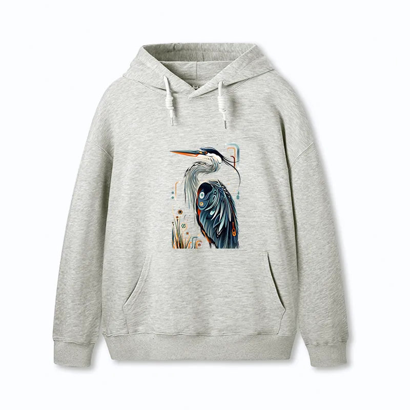 Kyoto-Lion Stylish Blue Heron Classic Hoodie