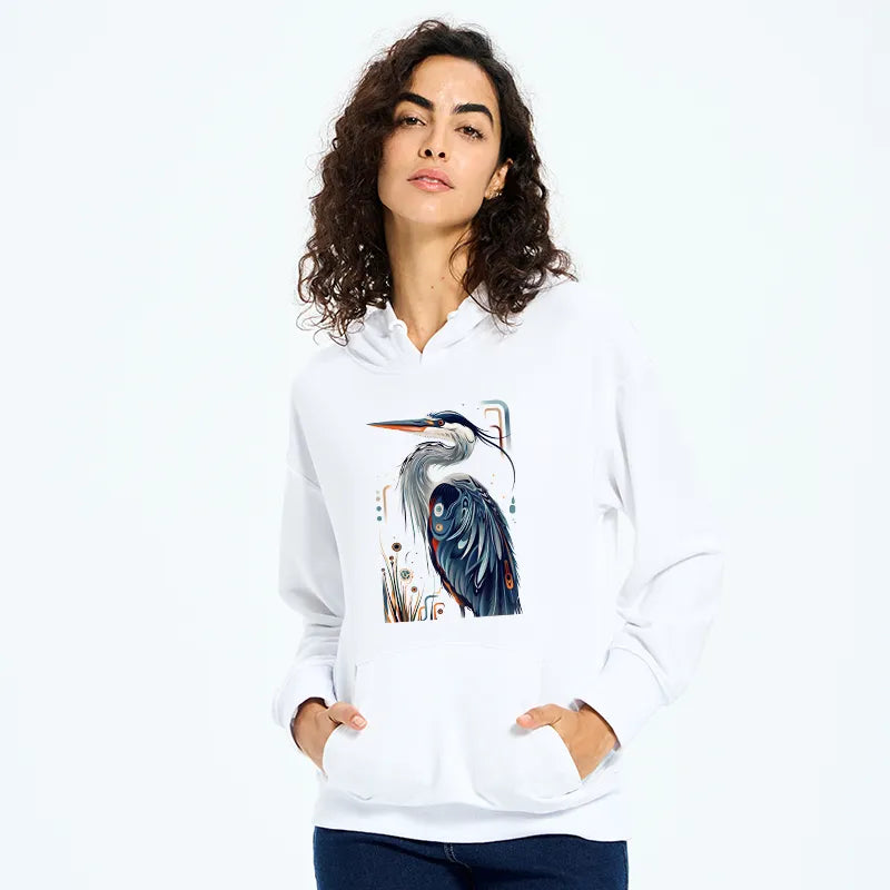 Kyoto-Lion Stylish Blue Heron Classic Hoodie