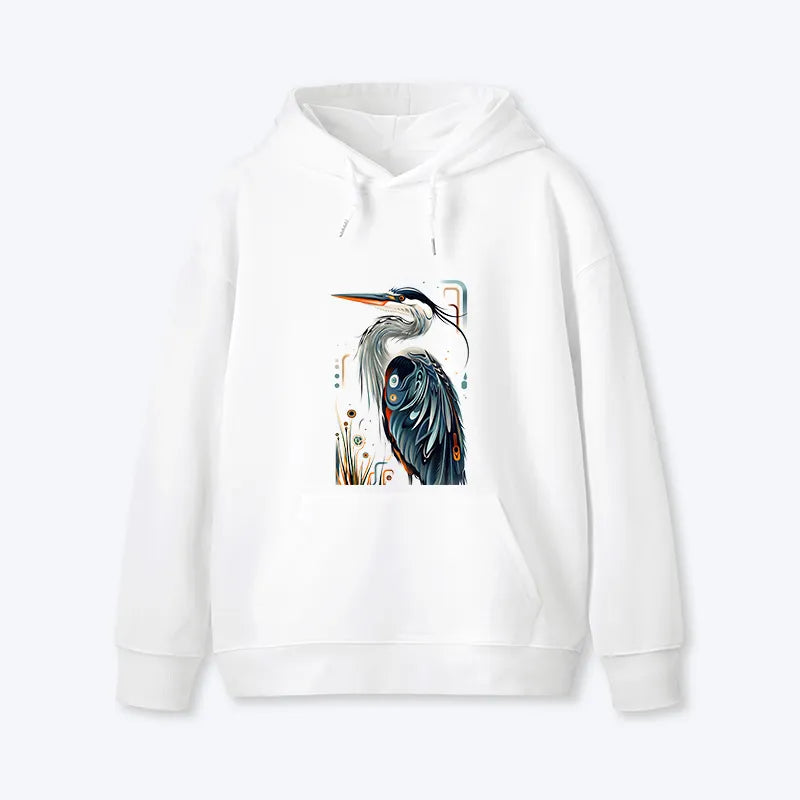 Kyoto-Lion Stylish Blue Heron Classic Hoodie