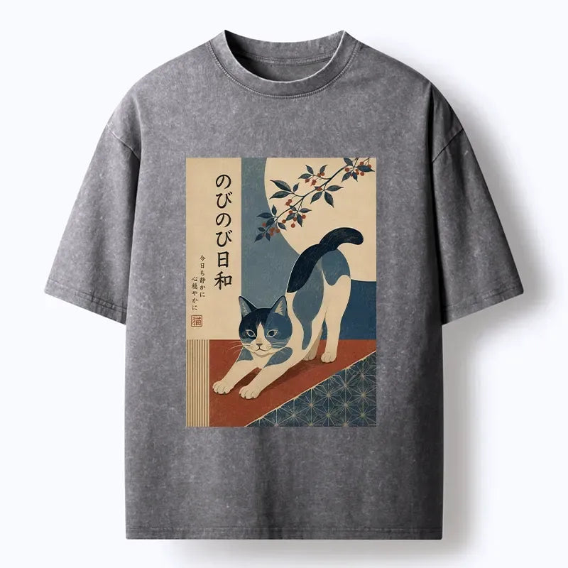 Japanese Cat T-Shirt for Daily Wear
