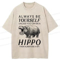 Funny Hippopotamu Washed T-Shirt Best Seller
