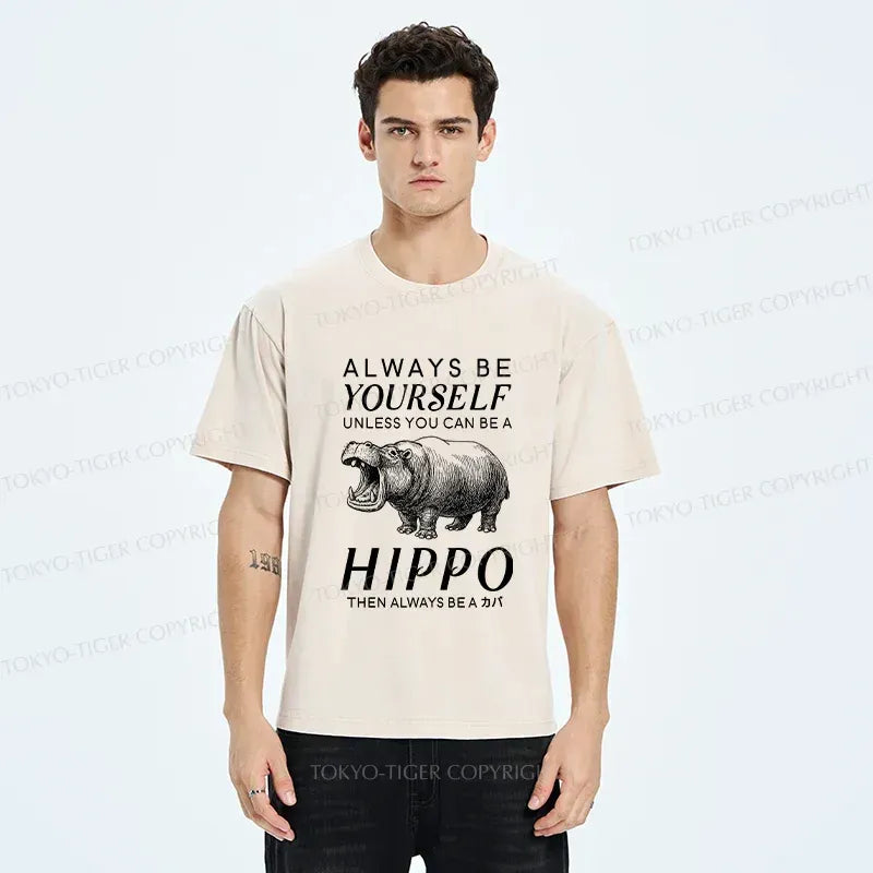 Washed Cotton T-Shirt for Summer Vacation