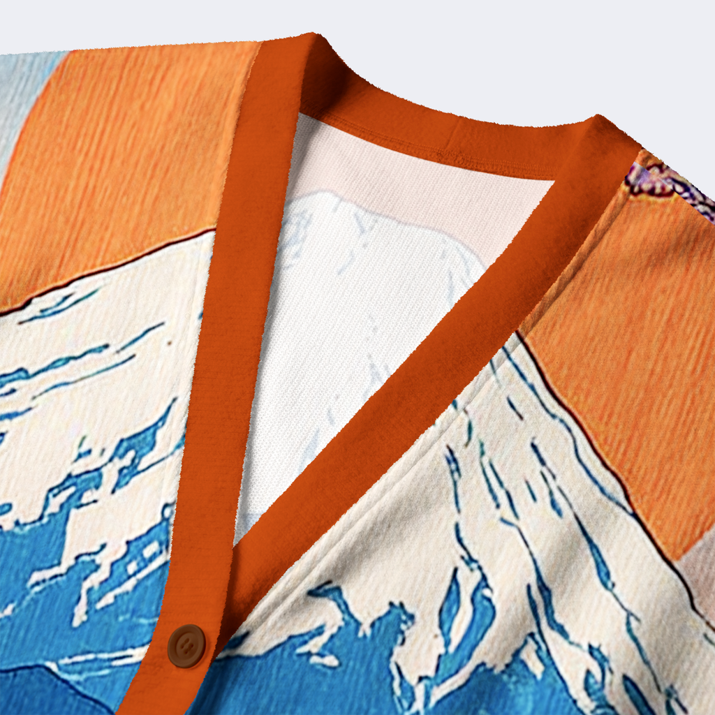 Kyoto-Lion Poetry in the Wild Ugly Cardigan Sweater